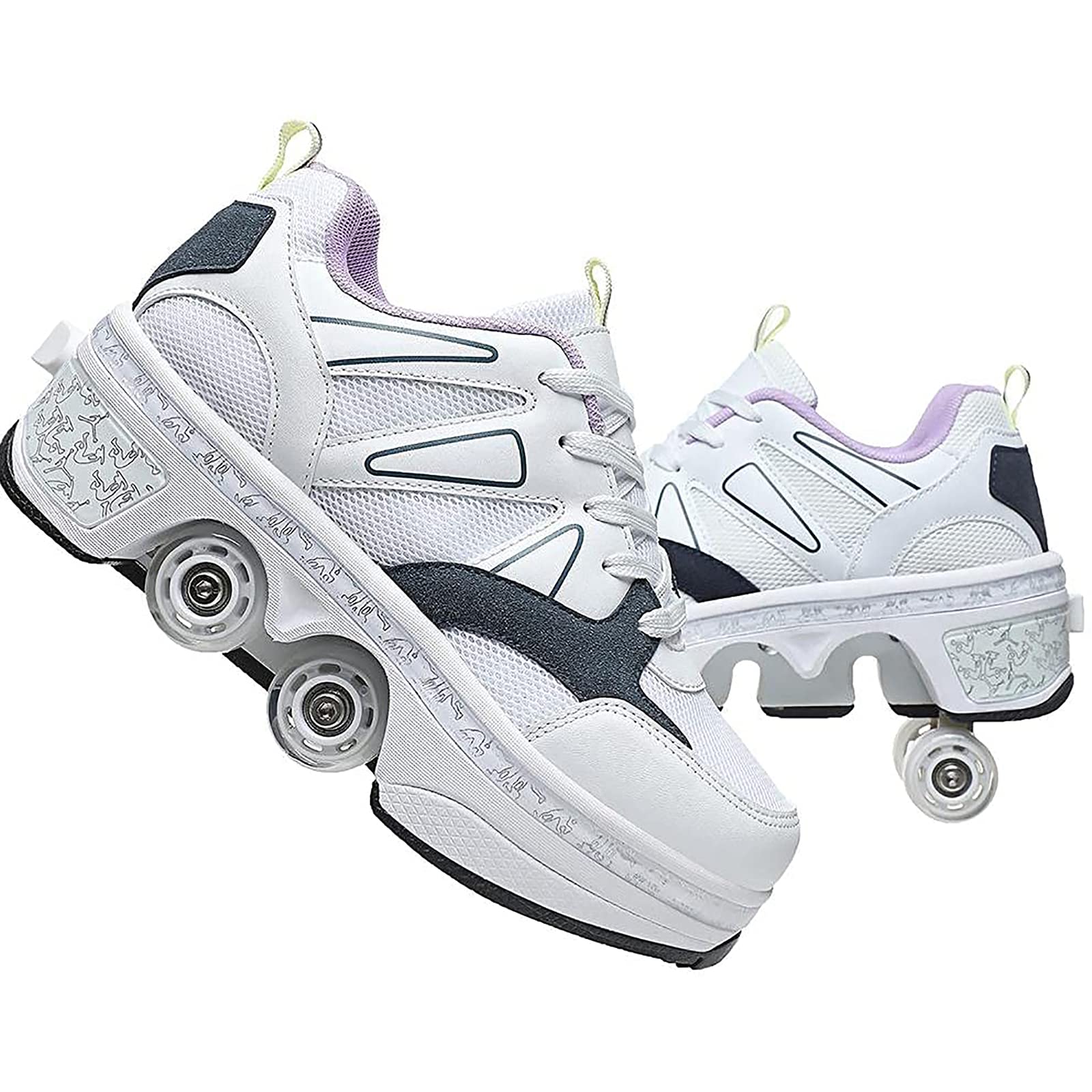 Deformation Roller Skate Shoes with Wheels for Women Unisex